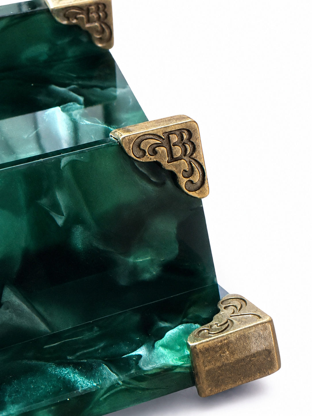 REGENCY ACRYLIC RACKS - EMERALD AND GOLD