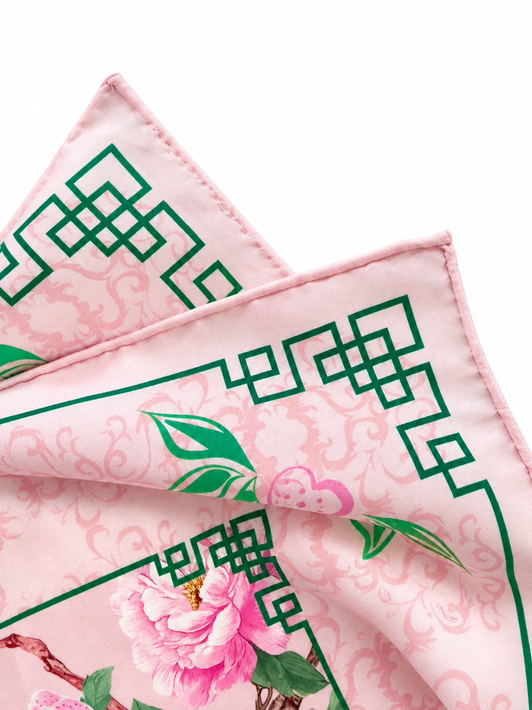LUXE 100% SILK SCARF - BLUSH GARDEN PRINT