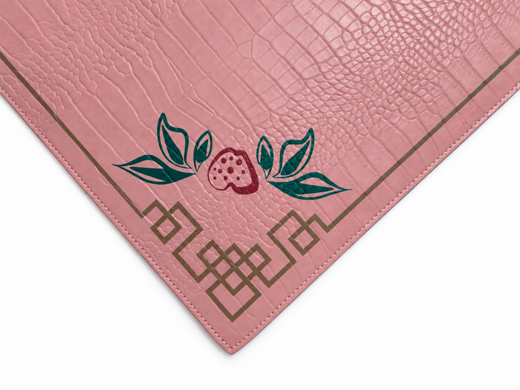 CROCODILE FAUX LEATHER MAT - ROSE DE CHINE