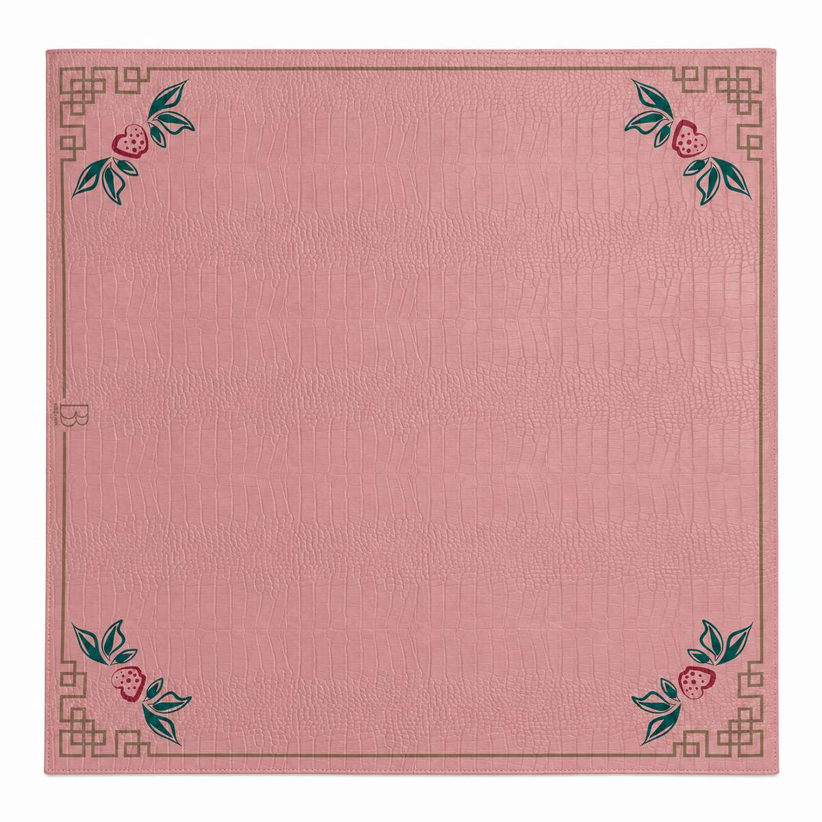 CROCODILE FAUX LEATHER MAT - ROSE DE CHINE