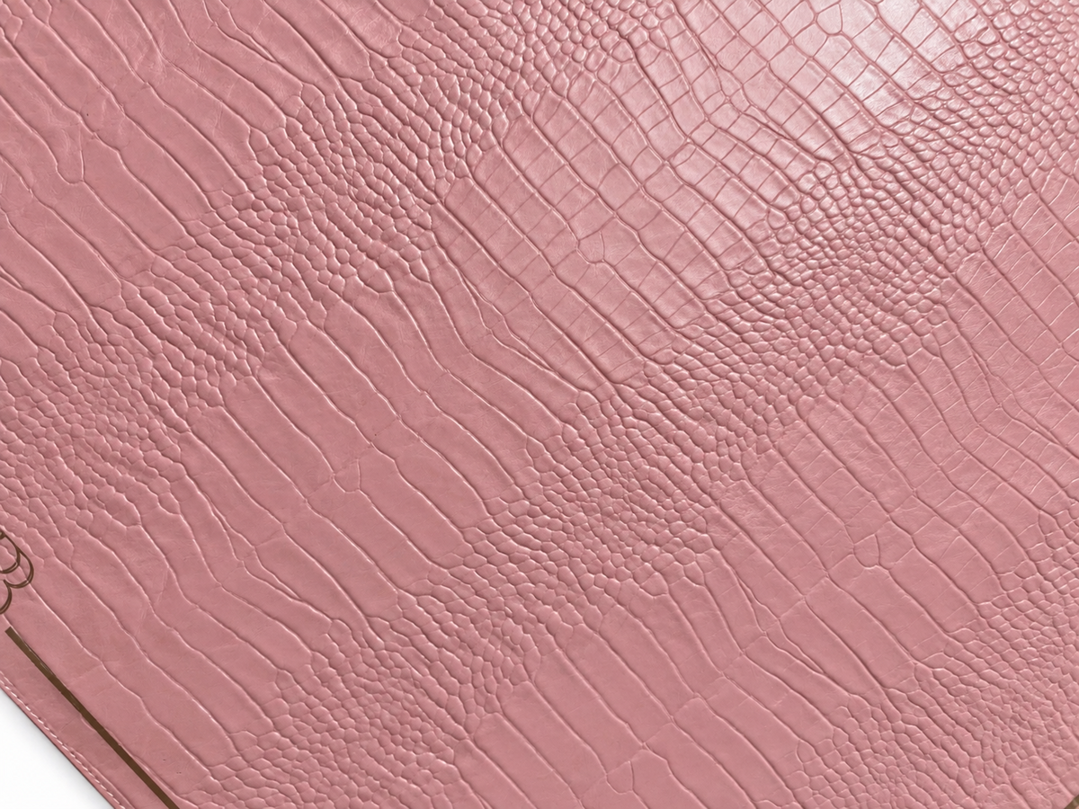 CROCODILE FAUX LEATHER MAT - ROSE DE CHINE