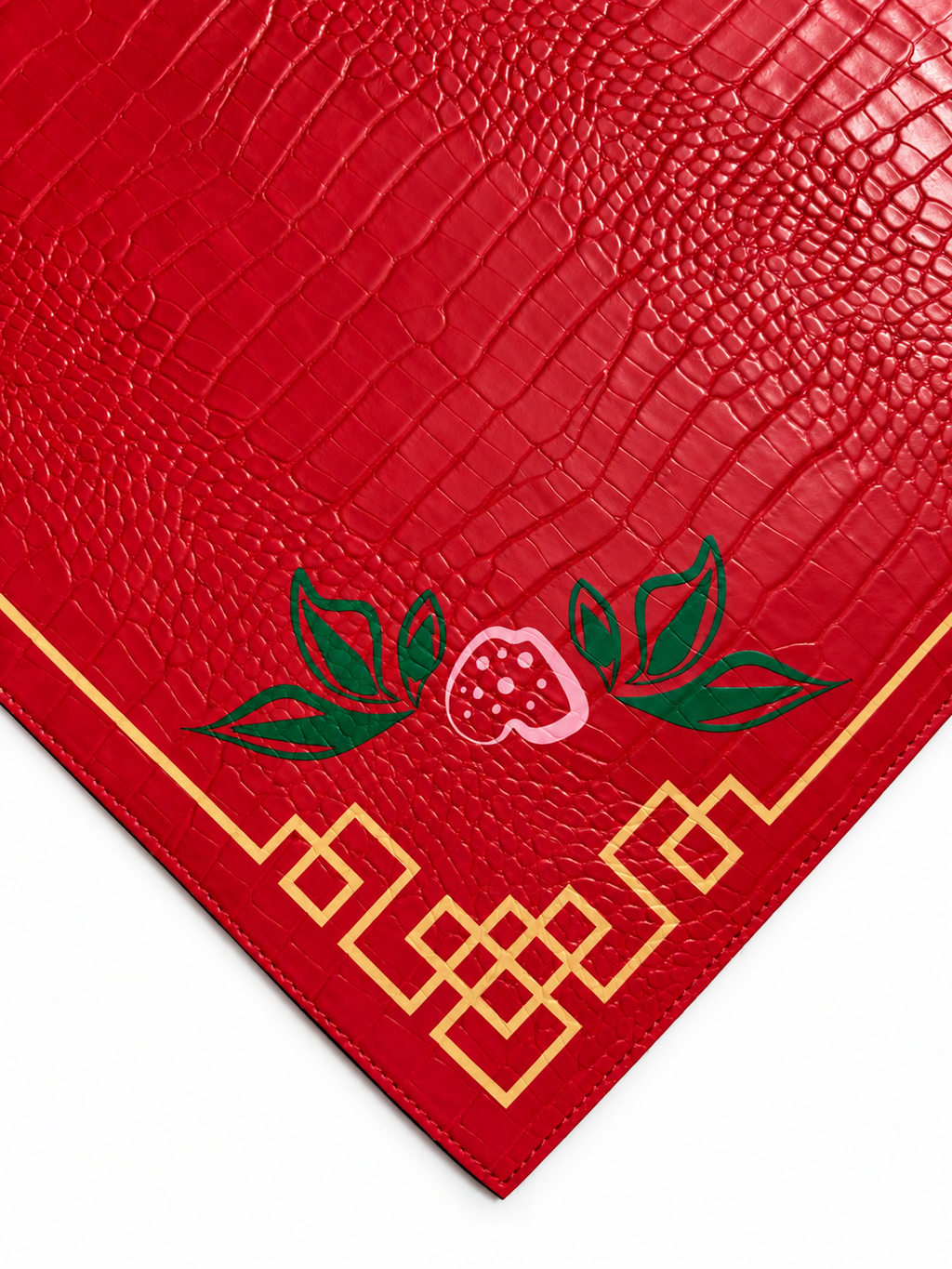 CROCODILE FAUX LEATHER MAT - IMPERIAL RED