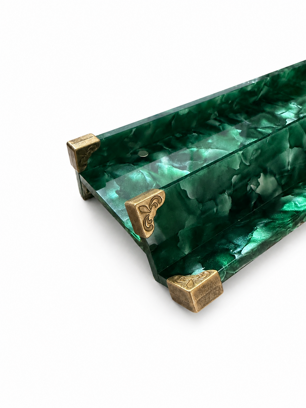 REGENCY ACRYLIC RACKS - EMERALD AND GOLD
