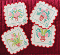 LINEN COCKTAIL COASTERS - PINK OPAL DESIGN